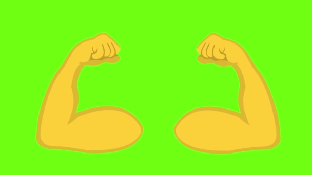 Loop Animatie Van Biceps Zeefdruk Met Een Groene Chroma Achtergrond — Stockvideo