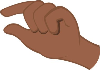 Miktar jesti ile bir elin duygu simgesinin vektör çizimi