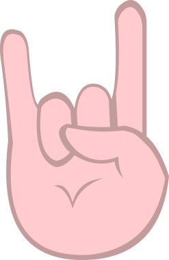 Parmaklarıyla boynuz yapan bir elin vektör simgesi