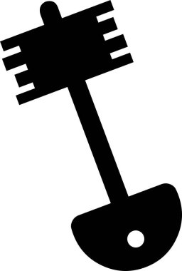 Bir kapı anahtarının siluetinin vektör çizimi