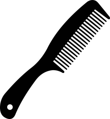 Saç tarağının siyah siluetinin vektör çizimi