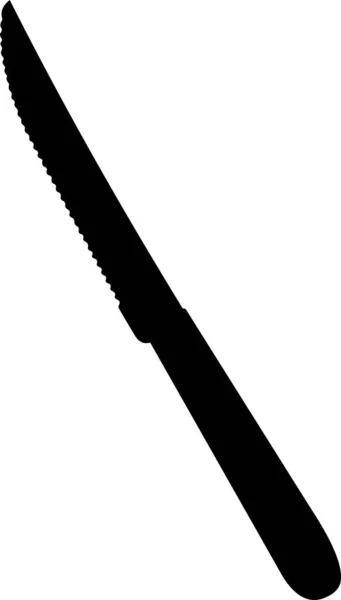 Vector Illustration Black Silhouette Kitchen Knife — Stock Vector