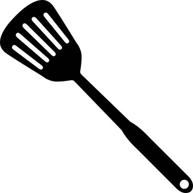Bir mutfak spatulasının siyah siluetinin vektör çizimi