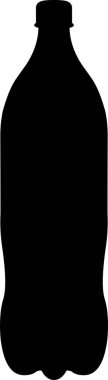 Vector illustration of black silhouette of a soda bottle