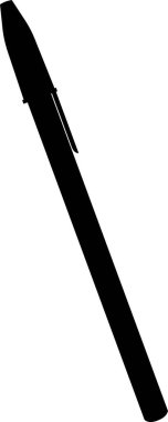 Vector illustration of black silhouette of a pen