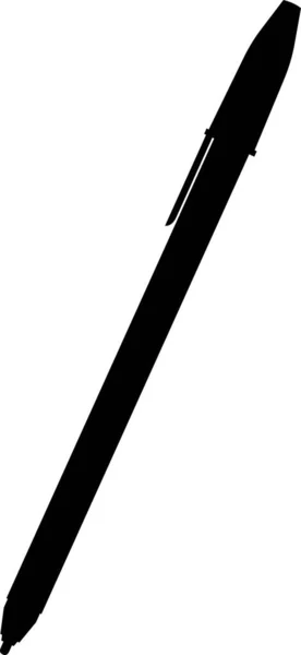 Vektorillustration Der Schwarzen Silhouette Eines Kugelschreibers — Stockvektor