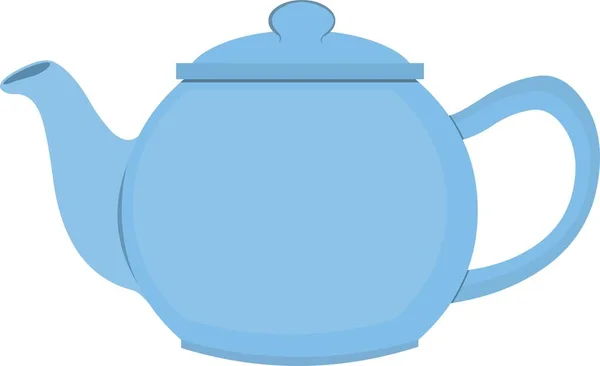 Vector Illustration Emoticon Classic Teapot Light Blue Color — Stock Vector