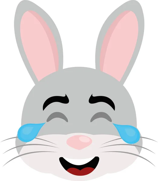关于卡通兔子喜极而泣的表情的矢量图解 — 图库矢量图片