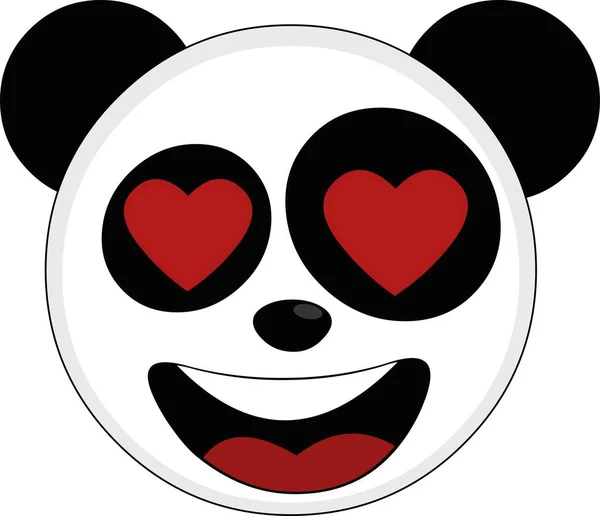 Vektor Emoticon Illustration Ansiktet Tecknad Panda Björn Med Ögon Form — Stock vektor