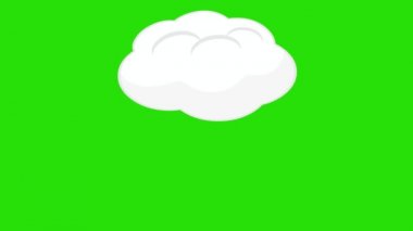 Bir bulutun döngülü animasyonu ve yeşil renkli bir gök gürültüsü.