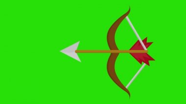 Krom yeşil arka planlı bir yay ve okun döngülü animasyonu