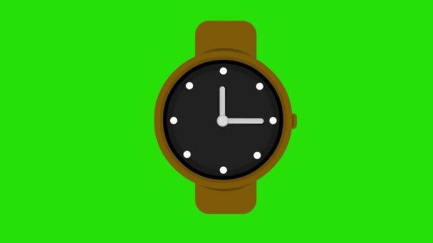 Animación Sentido Las Agujas Del Reloj Con Fondo Croma Verde — Vídeo de stock