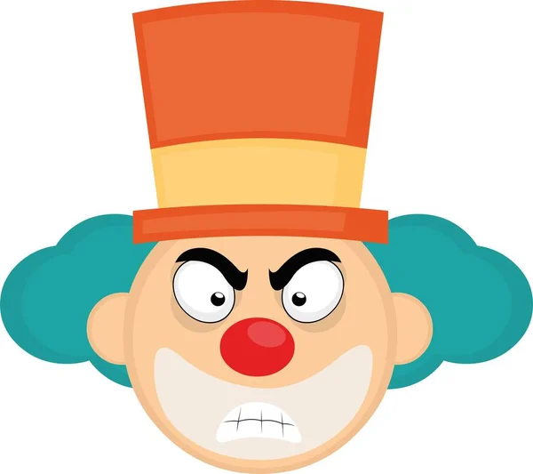Векторная Смайликовая Иллюстрация Лица Клоуна Злобным Выражением — стоковый вектор