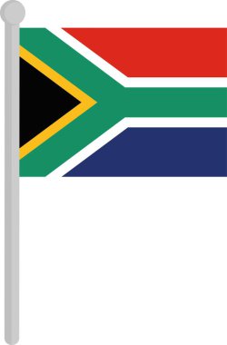 Güney Afrika bayrağının bir kutuptaki vektör çizimi