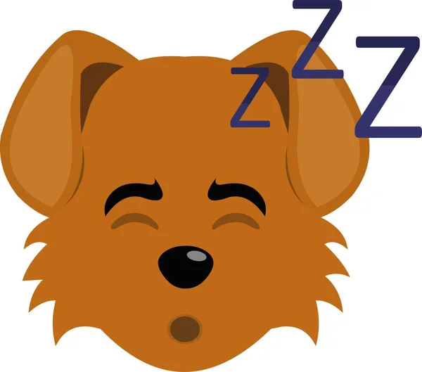Vektorový Emotikon Ilustrace Obličeje Kresleného Psa Spícího Onomatopoeia Zzz — Stockový vektor