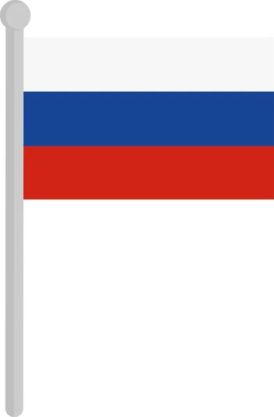 Vector Illustratie Van Vlag Van Rusland Een Paal — Stockvector