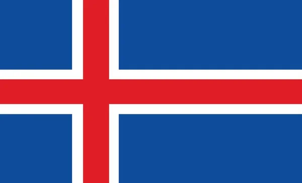 Vektor Illustration Flaggan För Island — Stock vektor
