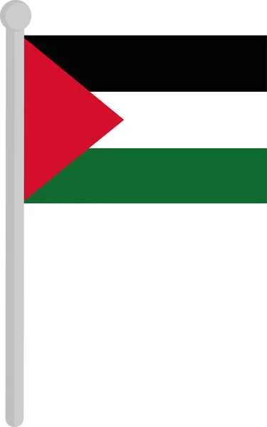 Векторная Иллюстрация Флага Палестины Флагштоке — стоковый вектор