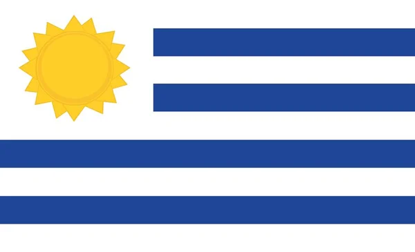 Ilustración Vectorial Bandera Uruguay — Archivo Imágenes Vectoriales