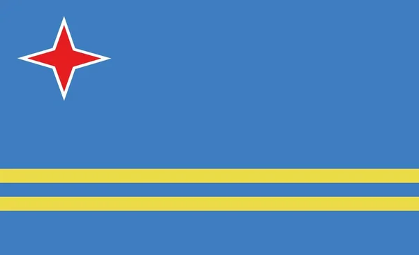 Vector Illustratie Van Vlag Van Aruba — Stockvector