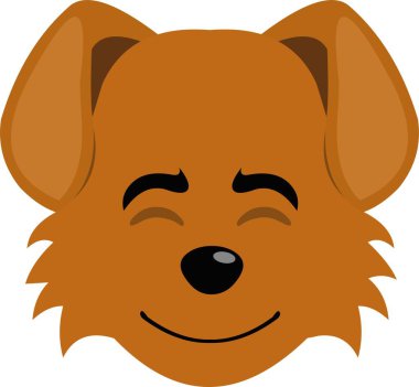 Çizgi film köpeğinin mutlu bir ifadeyle yüzünün vektör simgesi.