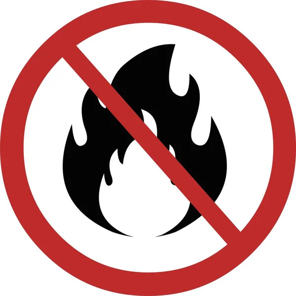 Tiltott Tűzjelző Plakát Vektoros Illusztrációja — Stock Vector