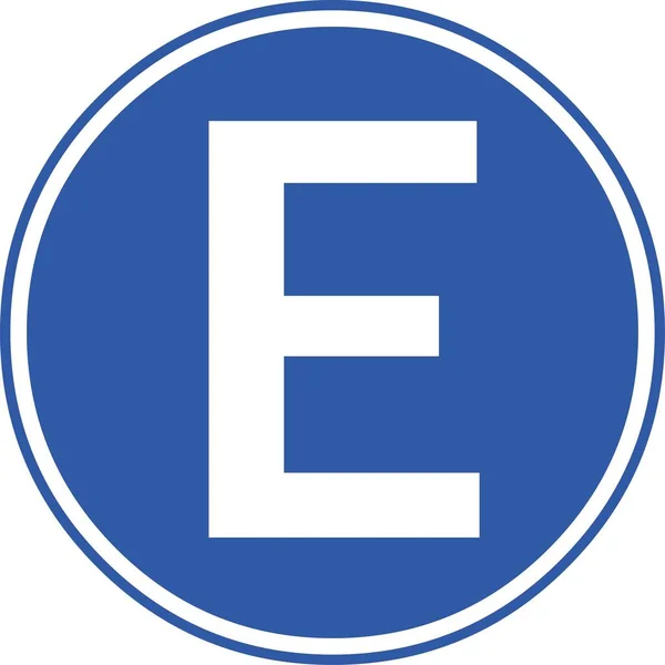 交通标志停车的矢量图解 带有西班牙语或西班牙语的字母E — 图库矢量图片