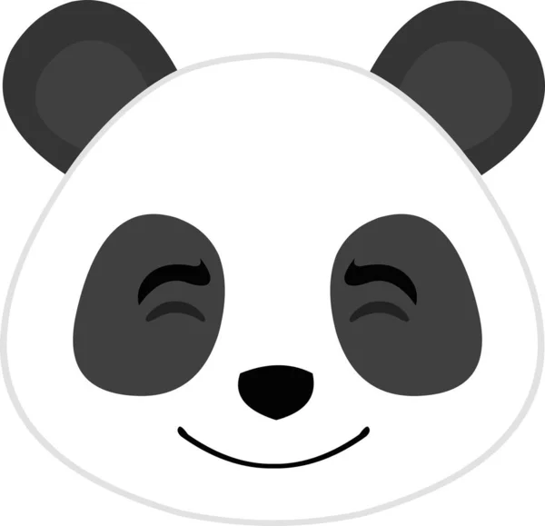 Emoticono Vectorial Ilustración Cara Oso Panda Dibujos Animados Con Una — Archivo Imágenes Vectoriales