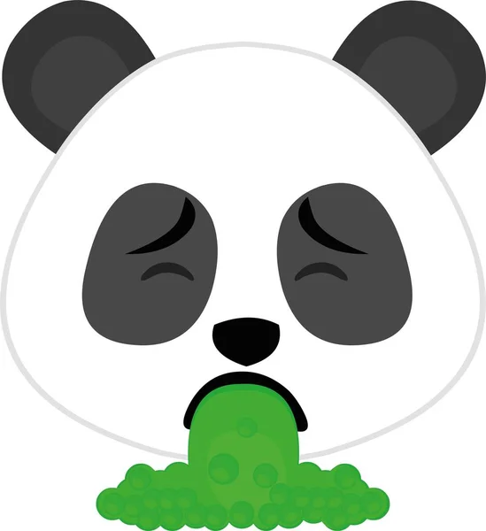 Wektor Emotikon Ilustracja Twarzy Kreskówki Panda Wymioty — Wektor stockowy