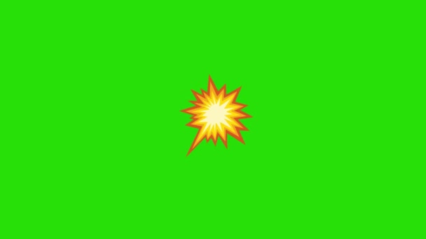 Animación Bucle Una Colisión Explosiva Sobre Fondo Verde Croma — Vídeo de stock