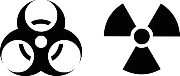 Ilustracja Wektorowa Symboli Promieniotwórczych Zagrożeń Biologicznych — Wektor stockowy