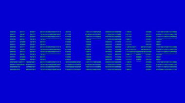 mavi renkli anahtar arkaplan ekranında ikili kod sayı sistemi ile dizayn edilmiş video animasyonu karşılama metni