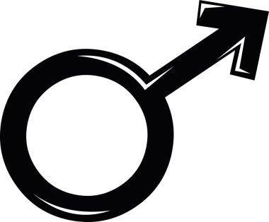 vektör illüstrasyonu siyah ve beyaz erkek cinsiyet sembolü