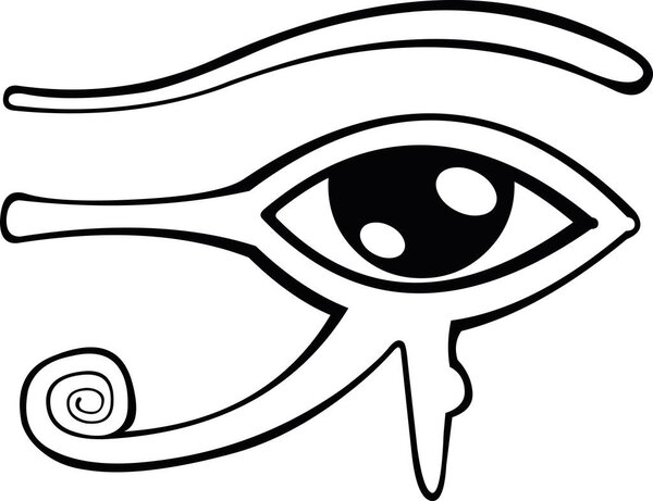 vector illustration drawing black and white eye of horus spiritual symbol