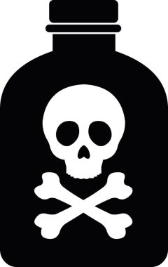 vektör illüstrasyonu siyah ve beyaz şişe zehirli konsept simgesi