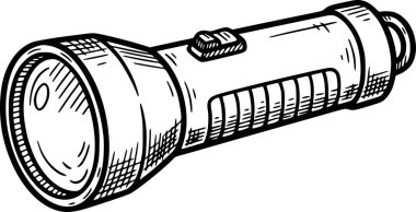 Siyah dolgulu el yapımı el feneri sembolü ve içinde beyaz alan yok.