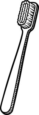 Kolayca katman ve diş temizliği tasarımı projeleri için beyaz arkaplan unsurları olmayan bir el çizimi çizimi tarzında profesyonel diş fırçası illüstrasyonu