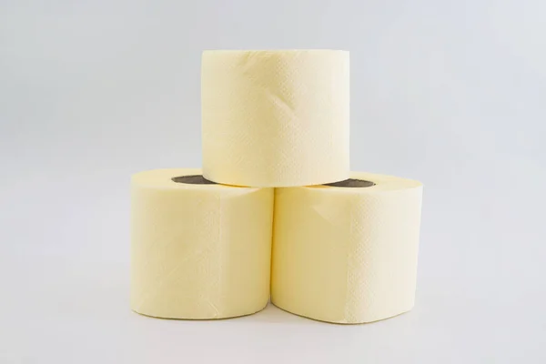 Plusieurs Rouleaux Papier Toilette Sur Fond Blanc — Photo