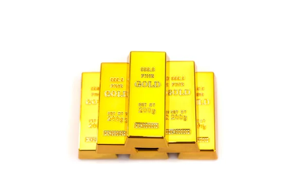 Золотые Слитки Белом Фоне — стоковое фото