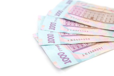 Beyaz üzerine 1000 Hryvnia. Mali konsept.