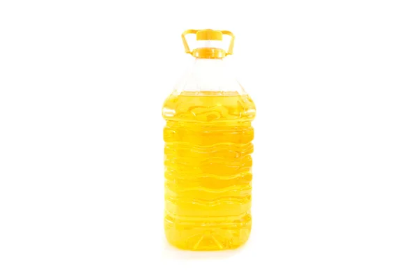 Бутылка Подсолнечным Маслом Белом Фоне — стоковое фото