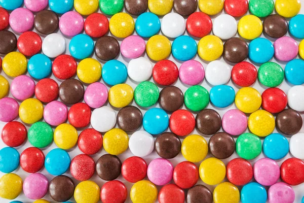 以彩色巧克力糖果为背景的特写 — 图库照片