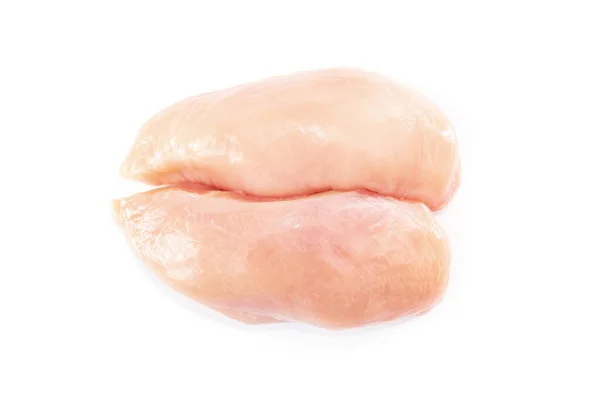 Hühnerfilet Isoliert Auf Weißem Hintergrund Blick Von Oben — Stockfoto