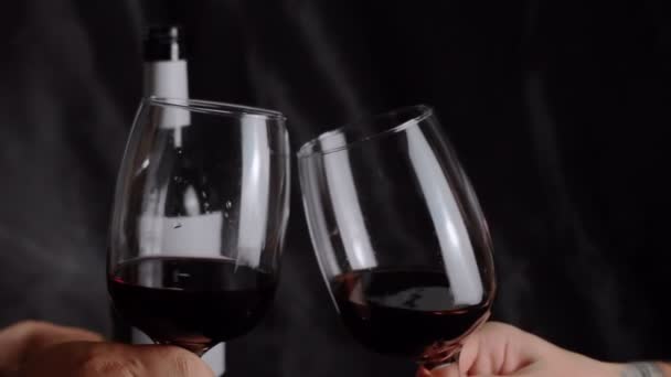 Main Mâle Femelle Avec Des Verres Vin Clink Verres Les — Video