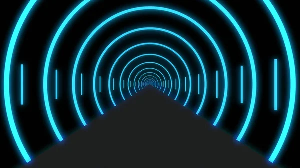 abstract blue neon tunnel background