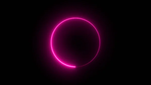 Leuchtender Hintergrund Mit Rosa Neon Kreis Abstraktion Für Ihr Anzeigen — Stockfoto