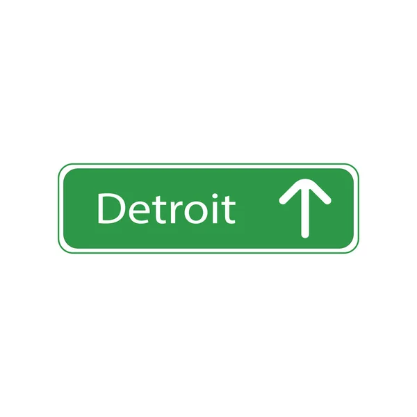 Tablice Drogowe Miasta Detroit Usa — Wektor stockowy
