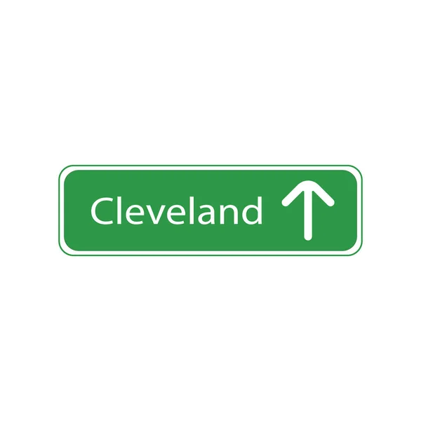 Cleveland Város Közlekedési Táblái Usa — Stock Vector