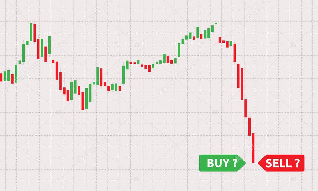 Stock market fall, Stock market quotes crash concept. Graph illustrating the collapse of the financial market.