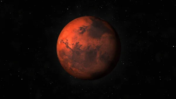 Mars Planeta Renderowania Ilustracji Marsjański Czerwony Glob Naukowe Tło Gwiazdami — Zdjęcie stockowe